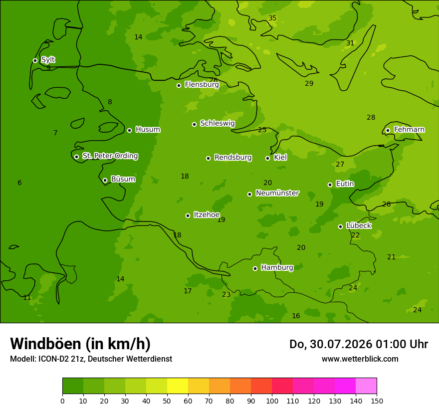 Maximale Windböen