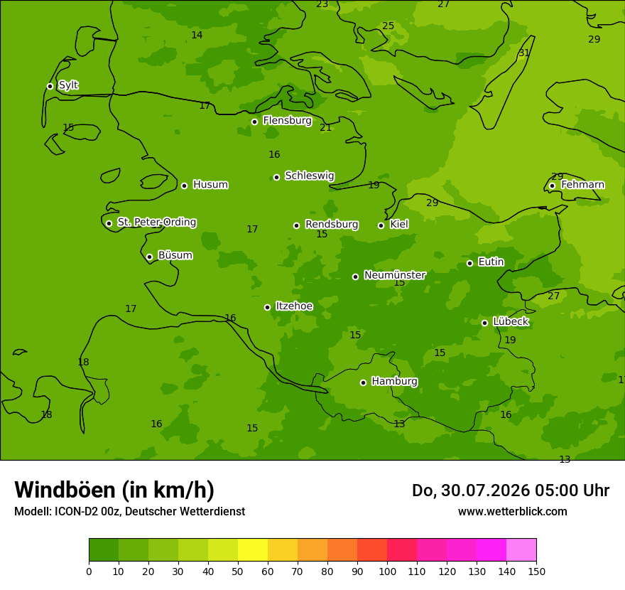 Maximale Windböen