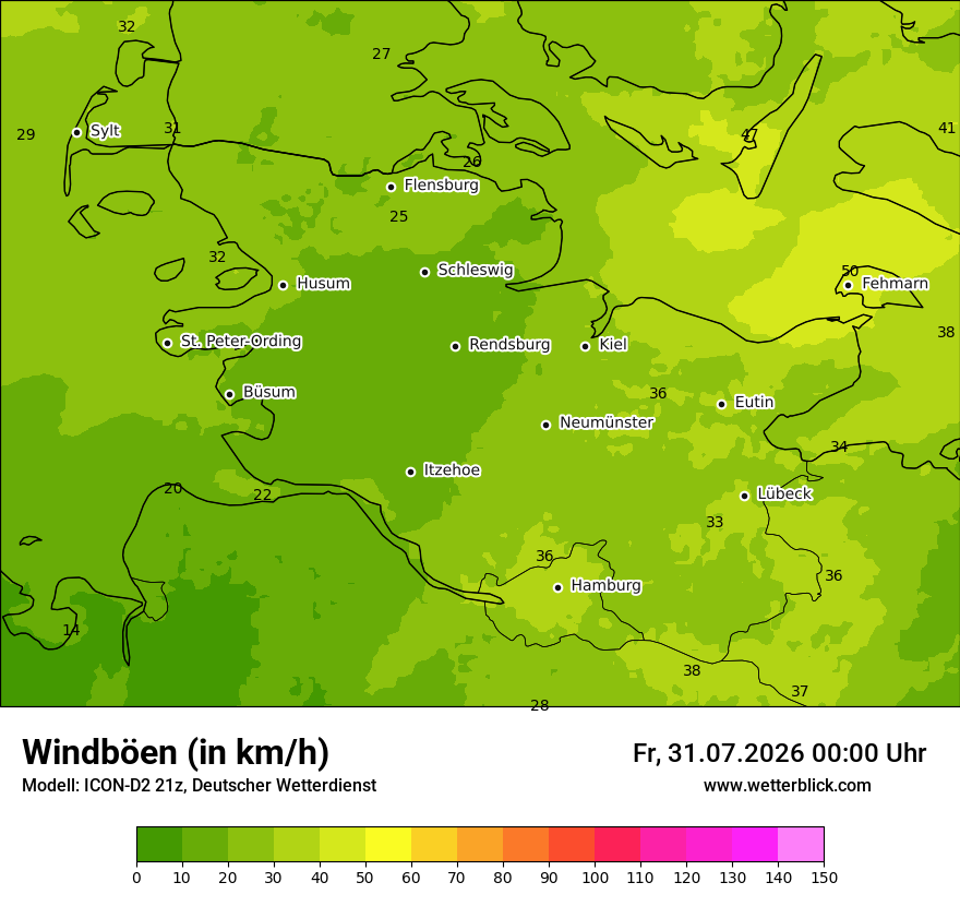 Maximale Windböen