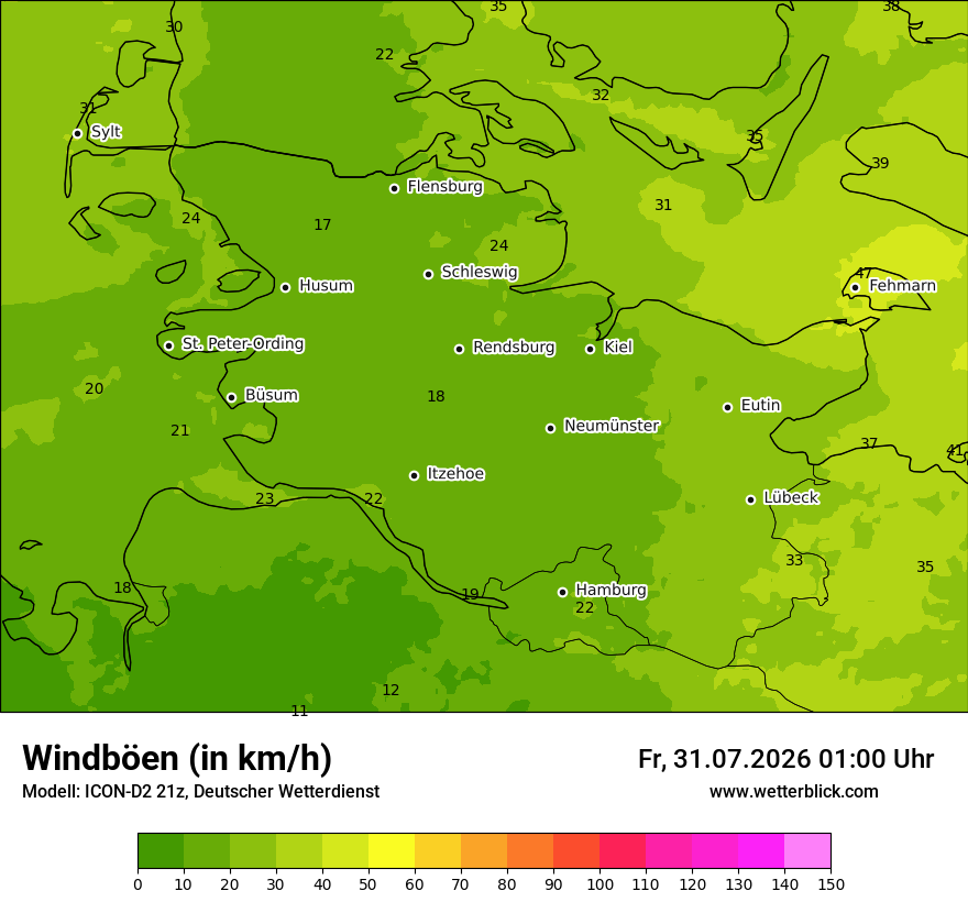 Maximale Windböen