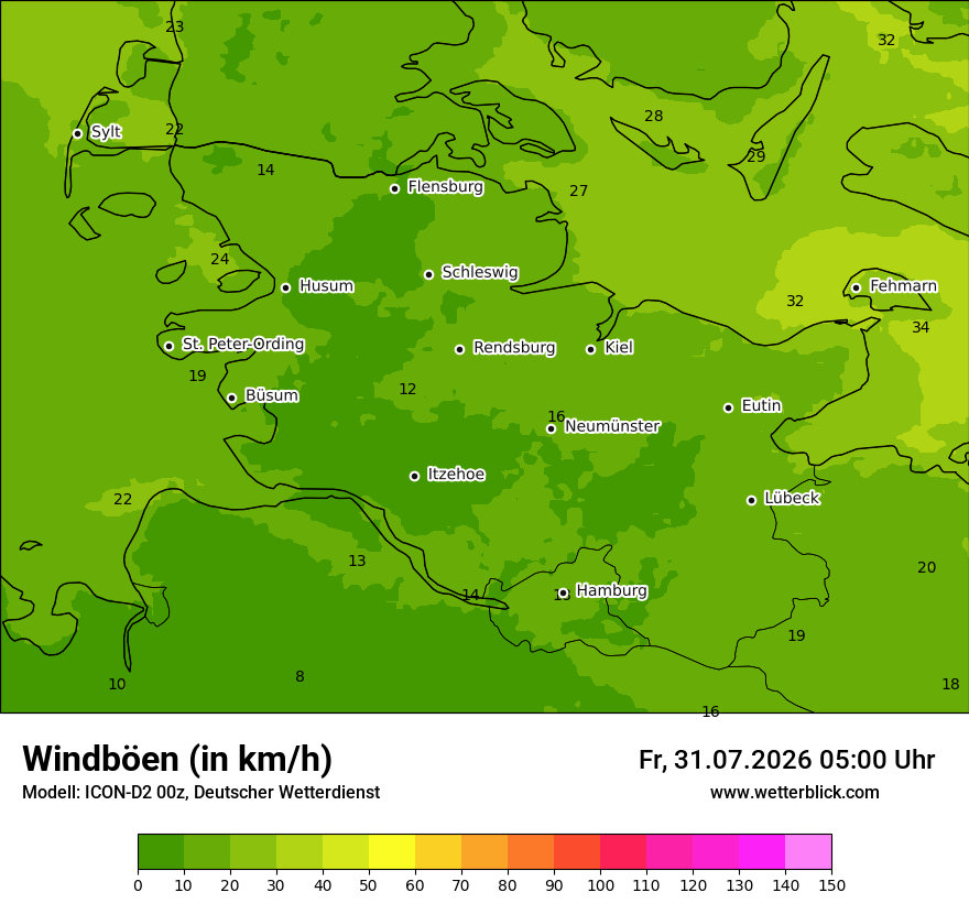 Maximale Windböen