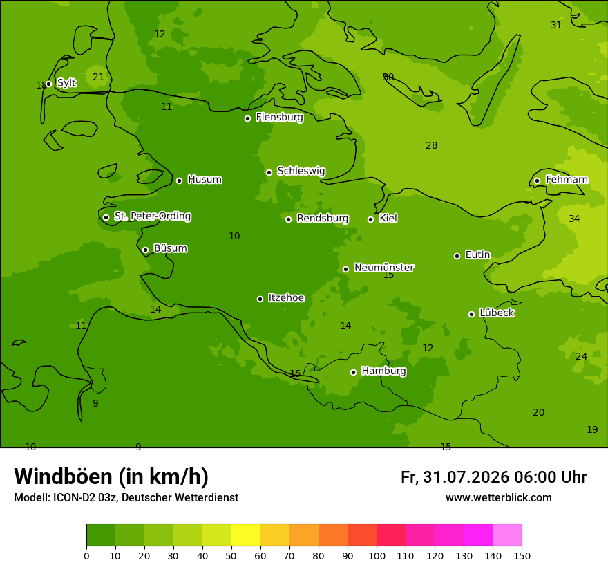 Maximale Windböen