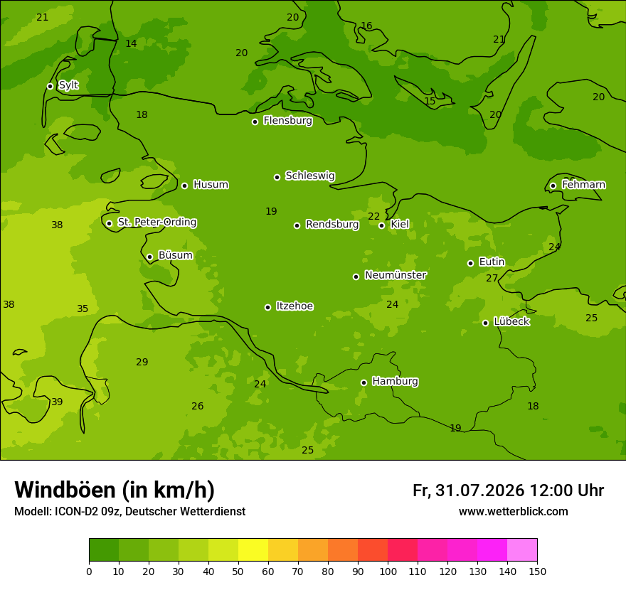 Maximale Windböen