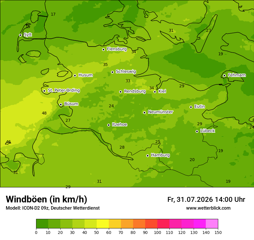 Maximale Windböen