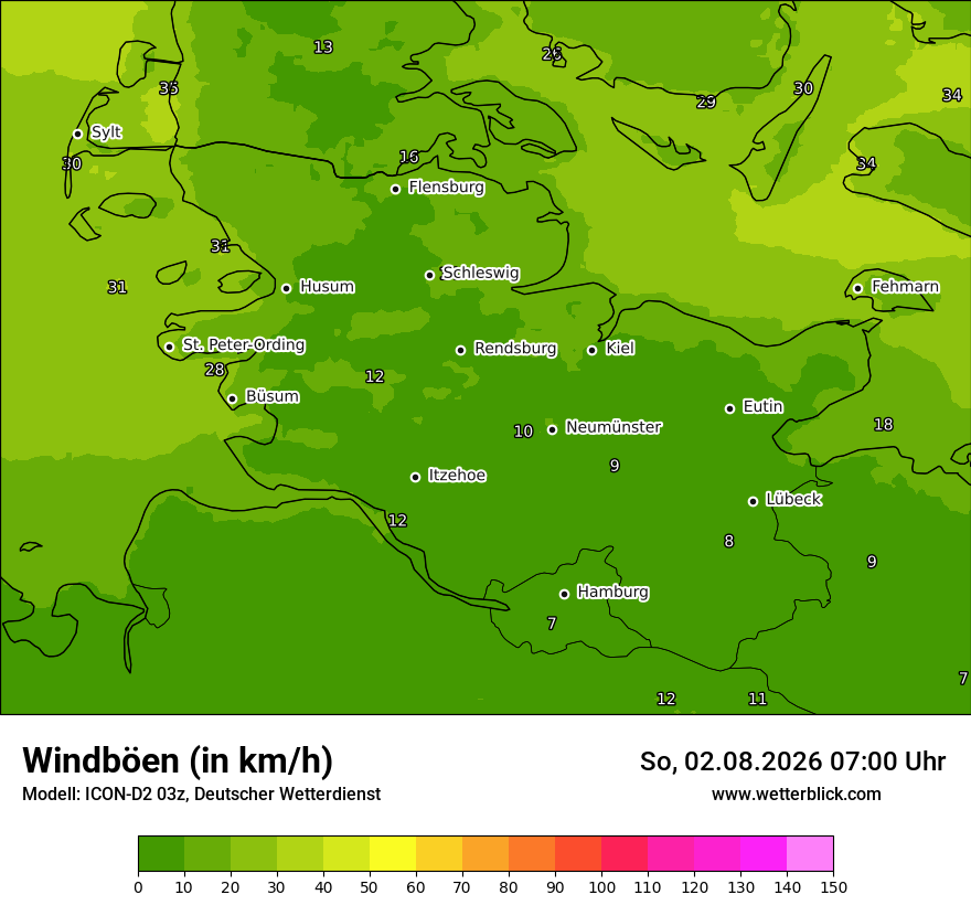 Maximale Windböen
