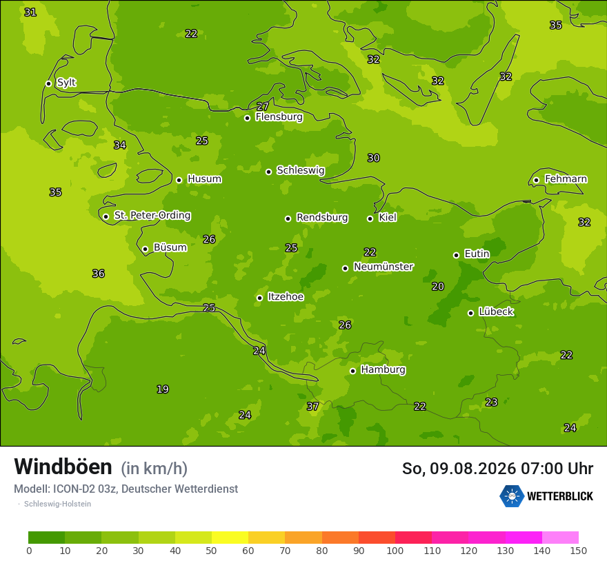 Maximale Windböen