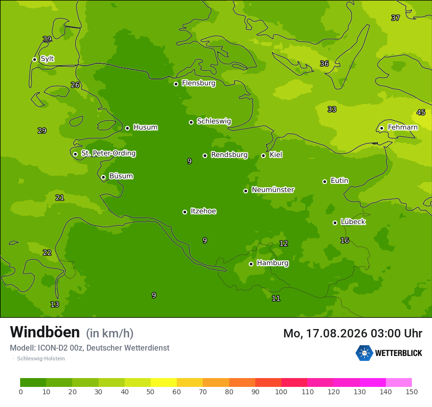 Maximale Windböen
