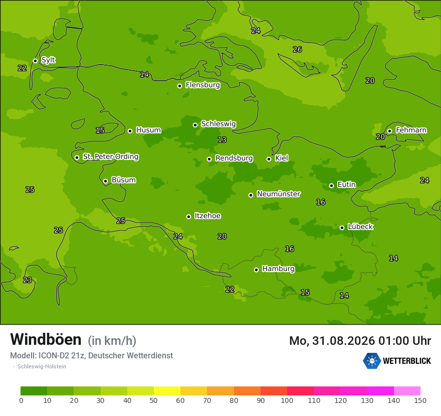 Maximale Windböen