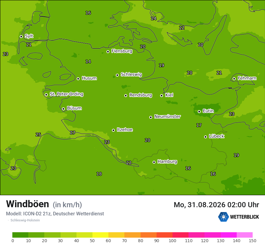 Maximale Windböen