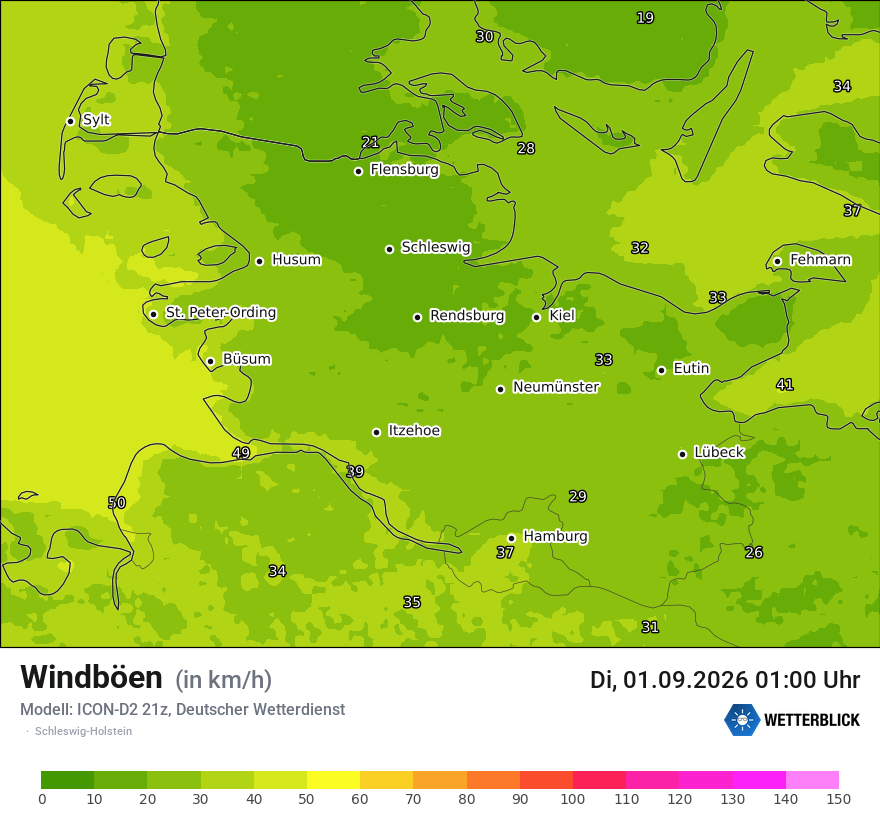 Maximale Windböen