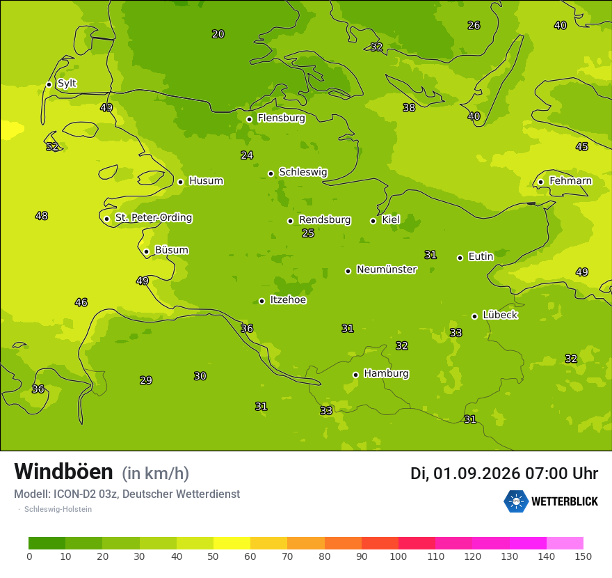 Maximale Windböen