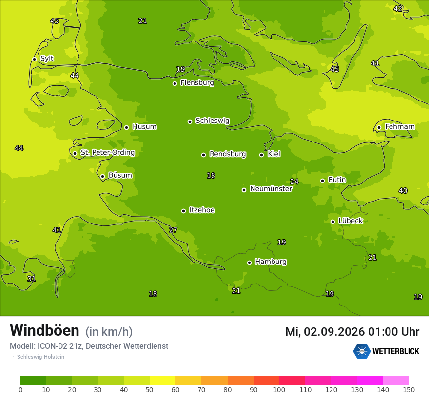 Maximale Windböen