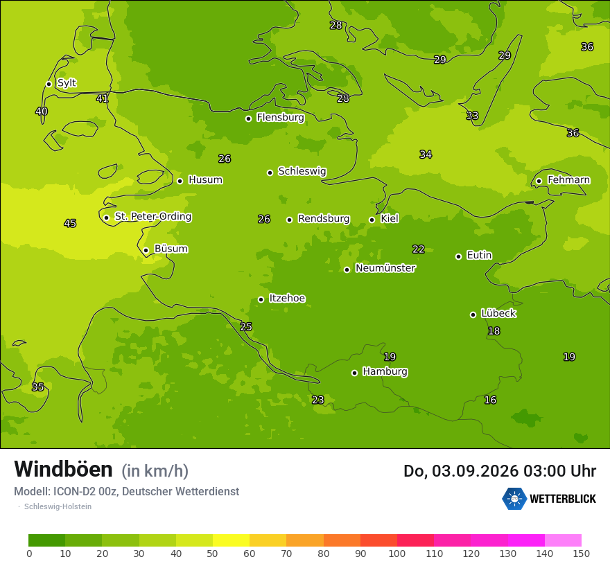 Maximale Windböen