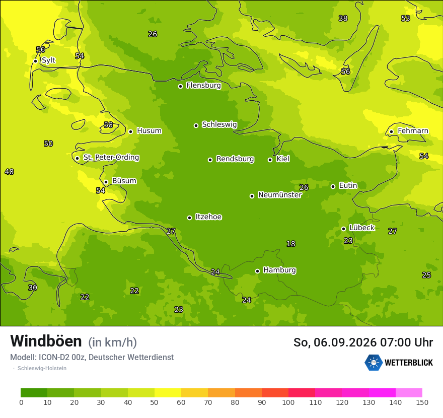 Maximale Windböen