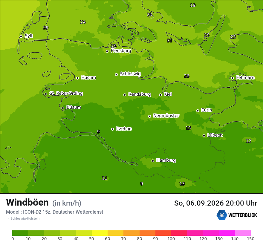 Maximale Windböen