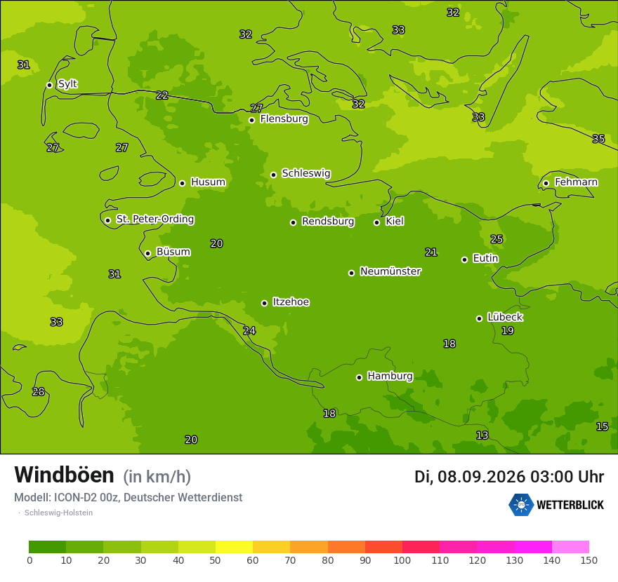 Maximale Windböen