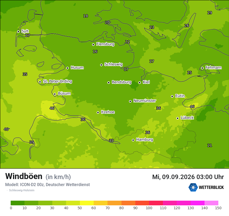 Maximale Windböen