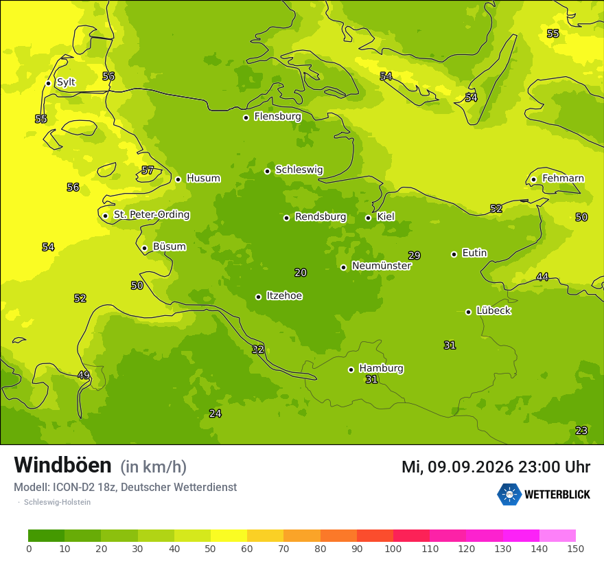 Maximale Windböen