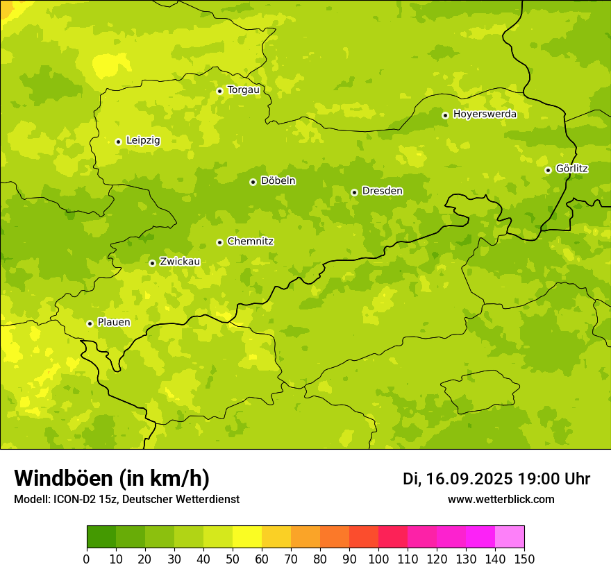 Modellkarten Windgeschwindigkeit