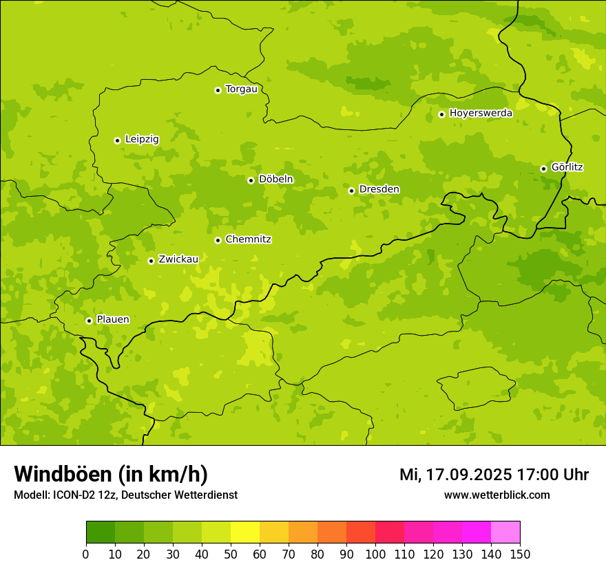 Modellkarten Windgeschwindigkeit