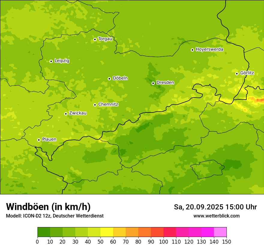 Modellkarten Windgeschwindigkeit