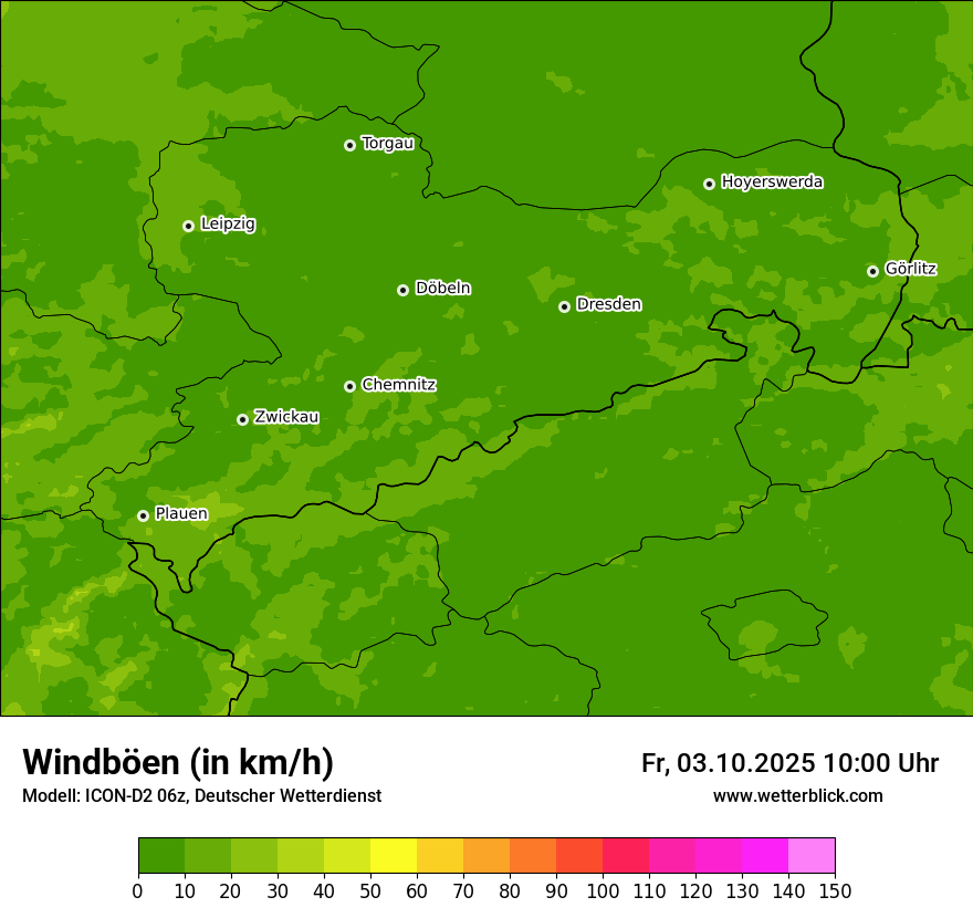 Modellkarten Windgeschwindigkeit