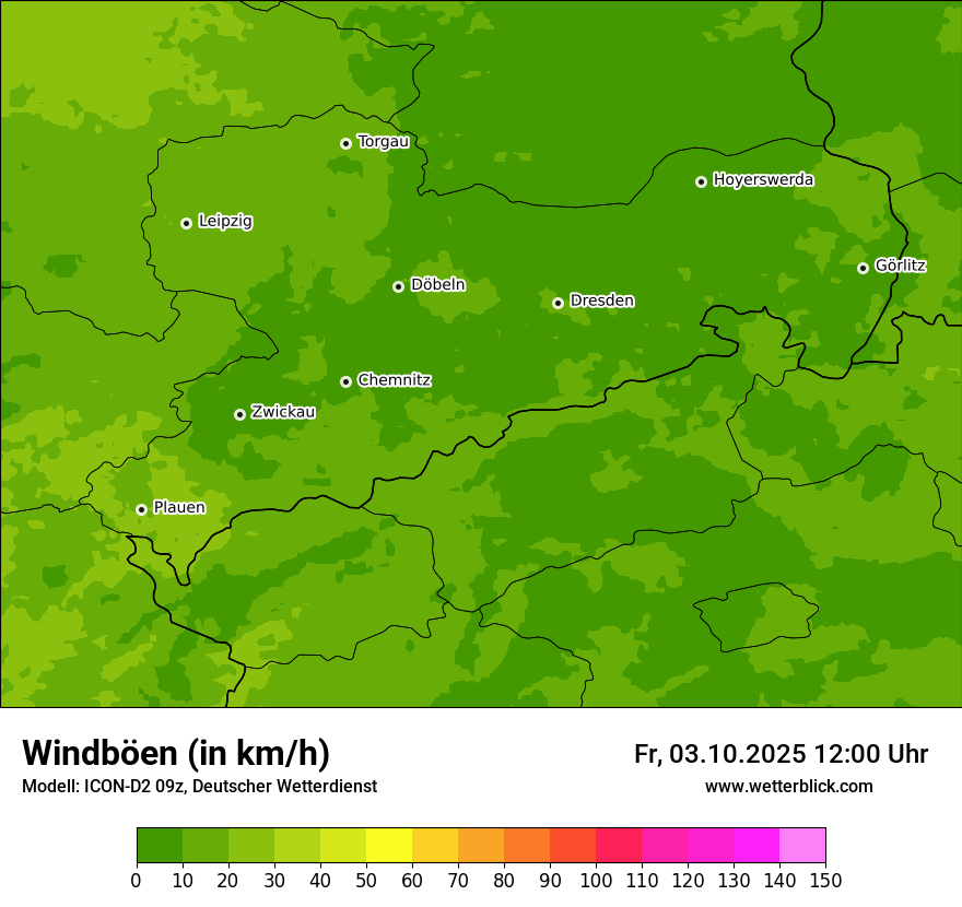 Modellkarten Windgeschwindigkeit