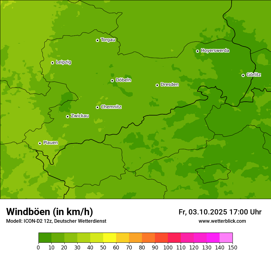 Modellkarten Windgeschwindigkeit
