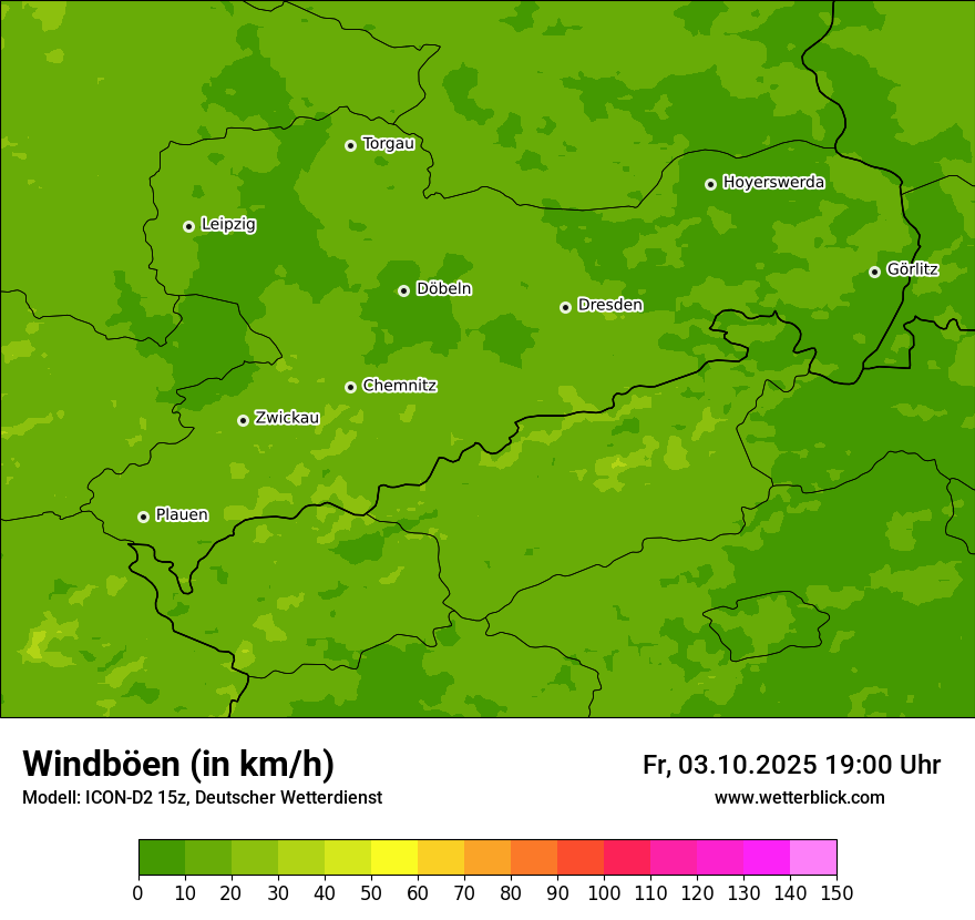 Modellkarten Windgeschwindigkeit