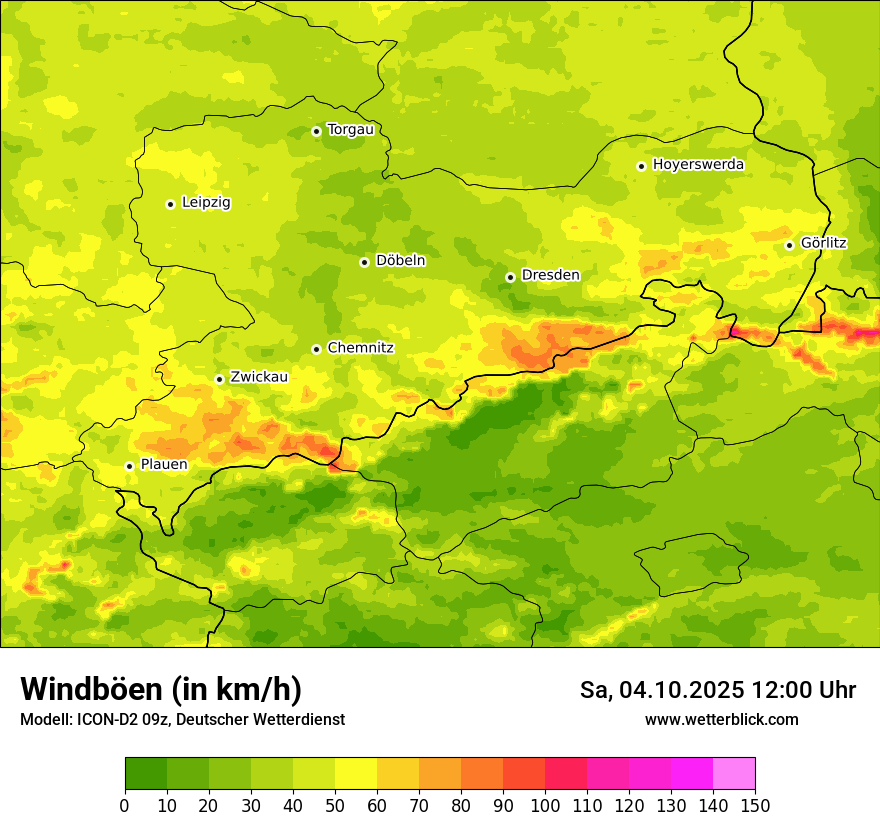 Modellkarten Windgeschwindigkeit