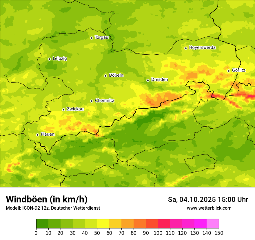 Modellkarten Windgeschwindigkeit