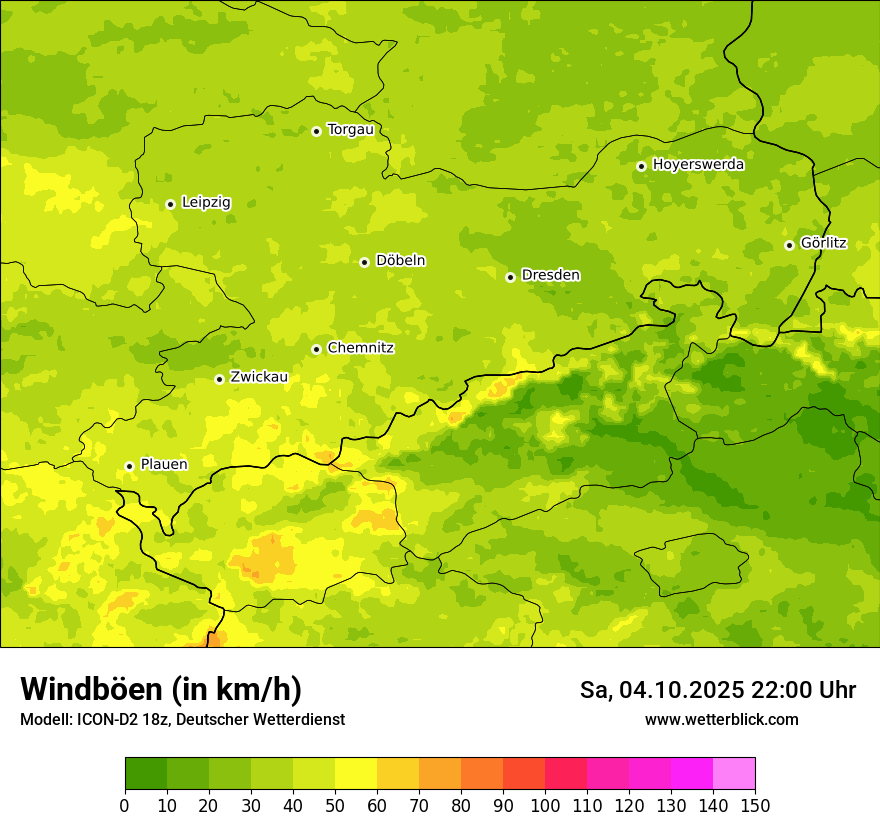 Modellkarten Windgeschwindigkeit