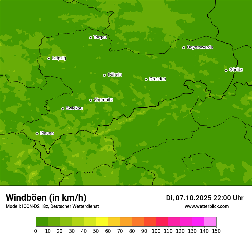 Modellkarten Windgeschwindigkeit