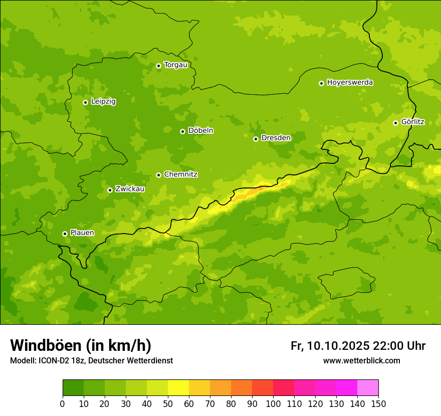 Modellkarten Windgeschwindigkeit