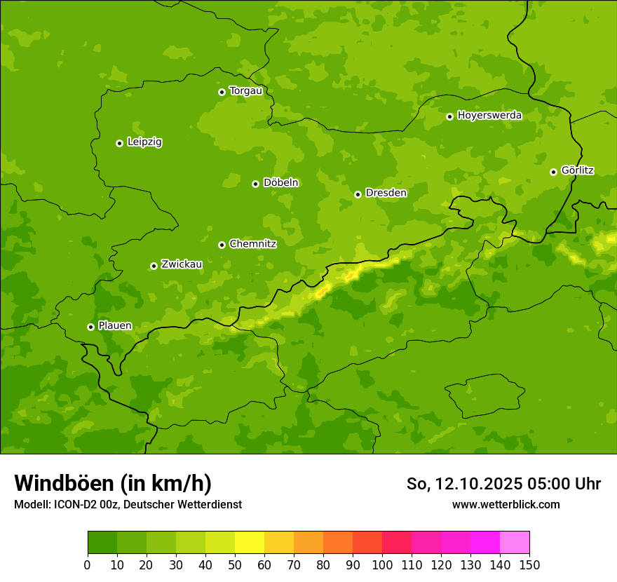 Modellkarten Windgeschwindigkeit
