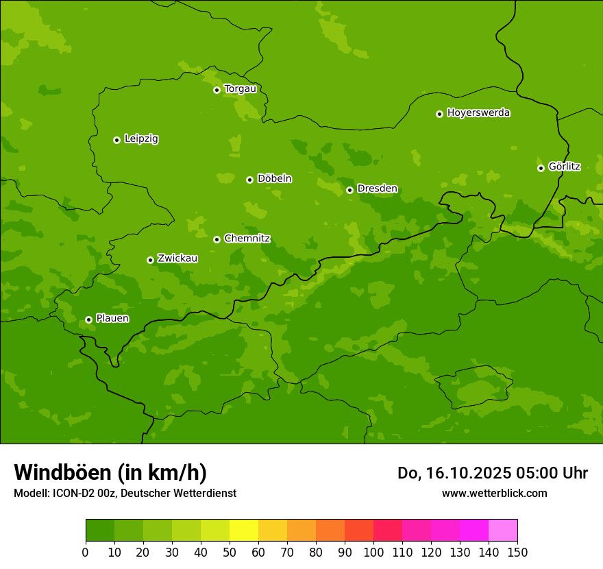 Modellkarten Windgeschwindigkeit