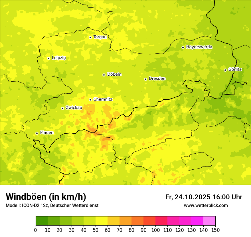 Modellkarten Windgeschwindigkeit