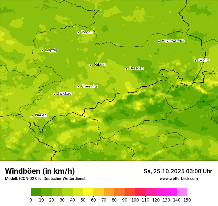 Modellkarten Windgeschwindigkeit
