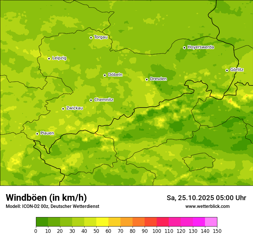 Modellkarten Windgeschwindigkeit