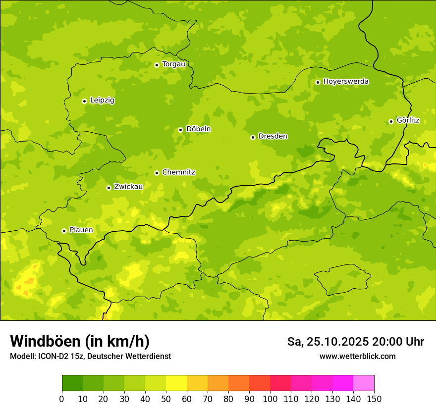 Modellkarten Windgeschwindigkeit