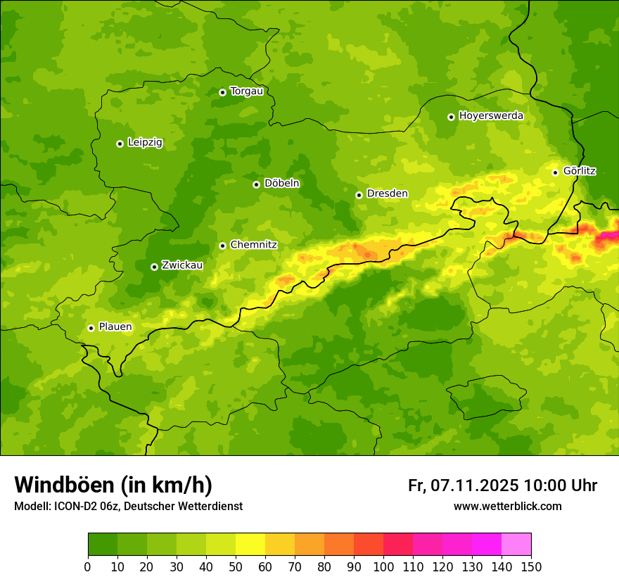 Modellkarten Windgeschwindigkeit