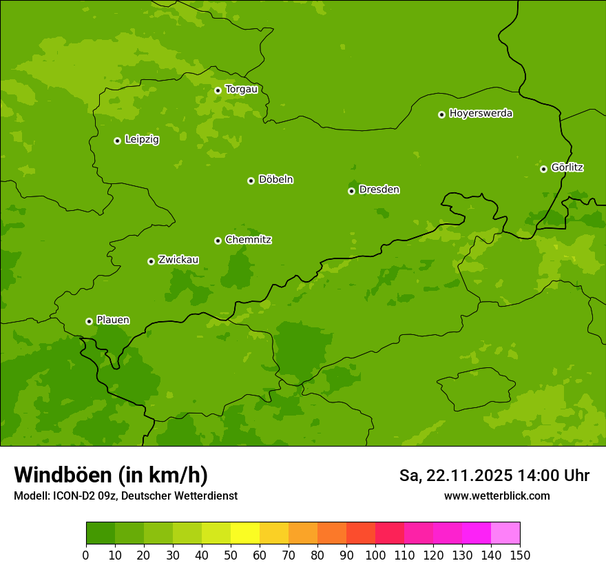 Modellkarten Windgeschwindigkeit