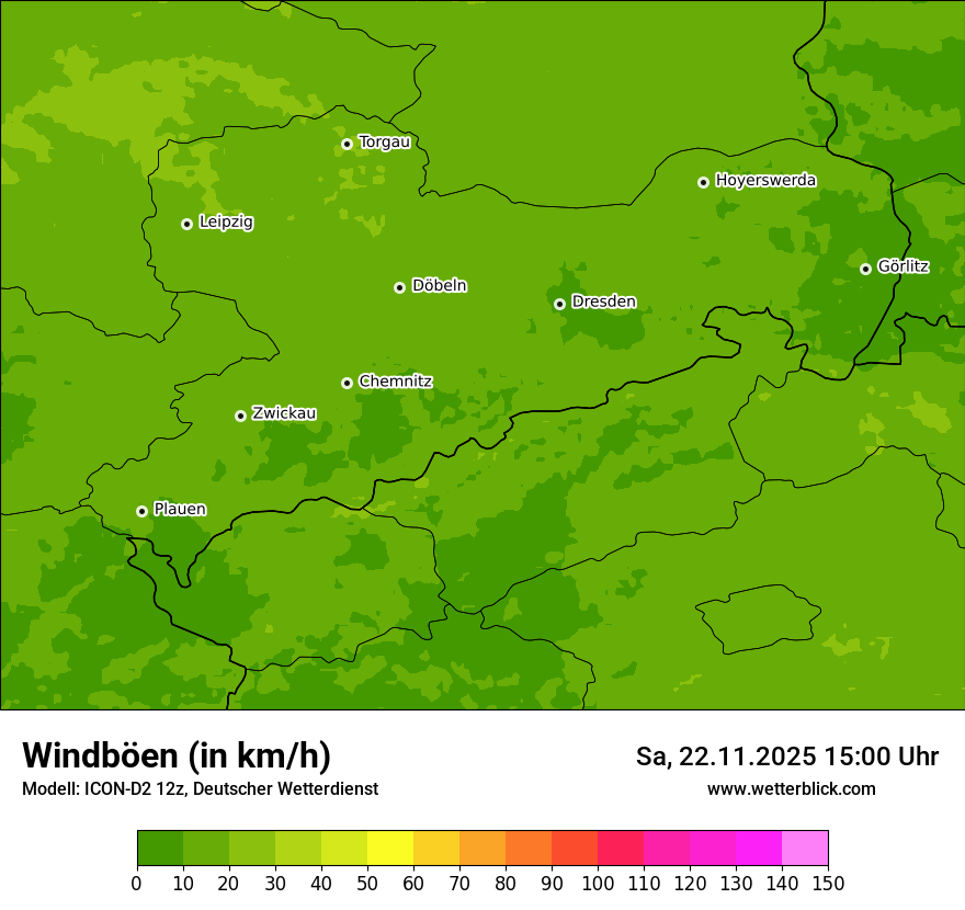 Modellkarten Windgeschwindigkeit