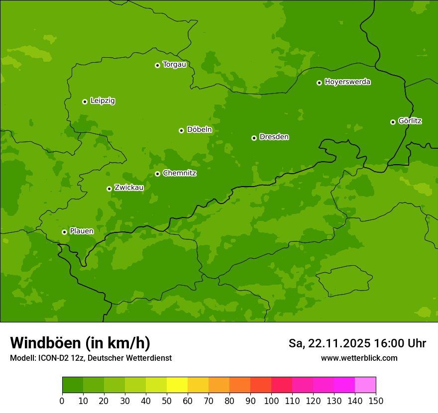 Modellkarten Windgeschwindigkeit
