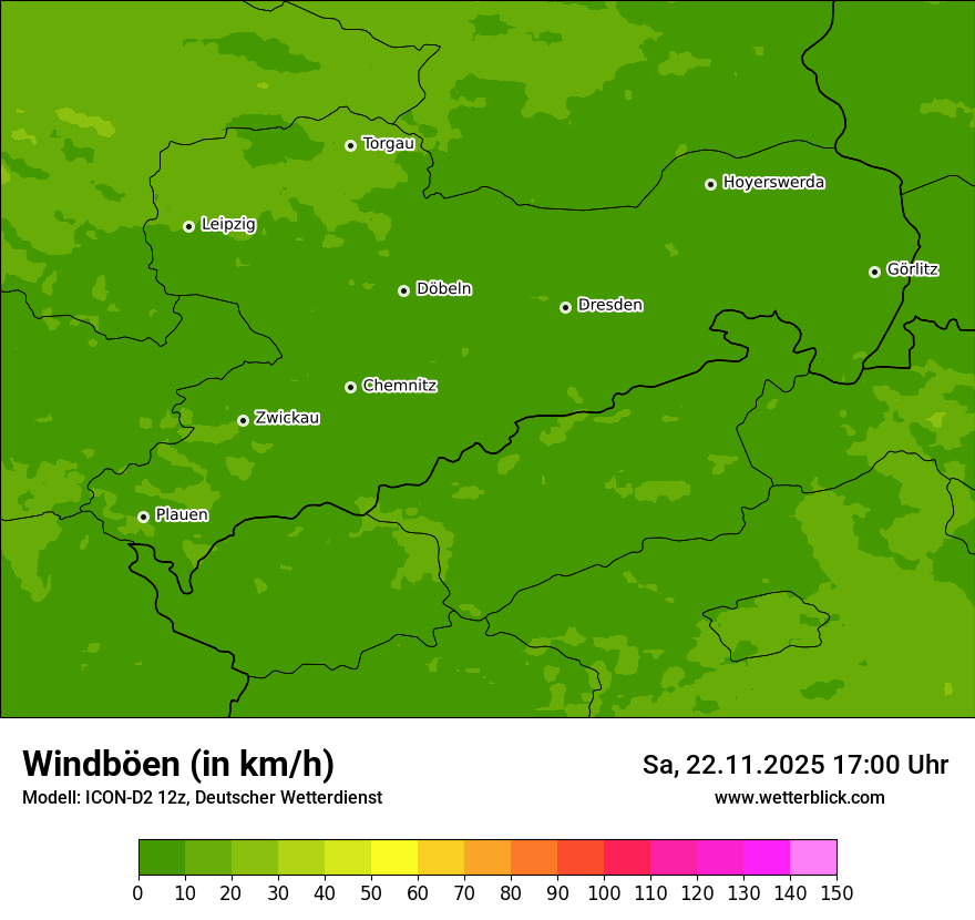 Modellkarten Windgeschwindigkeit