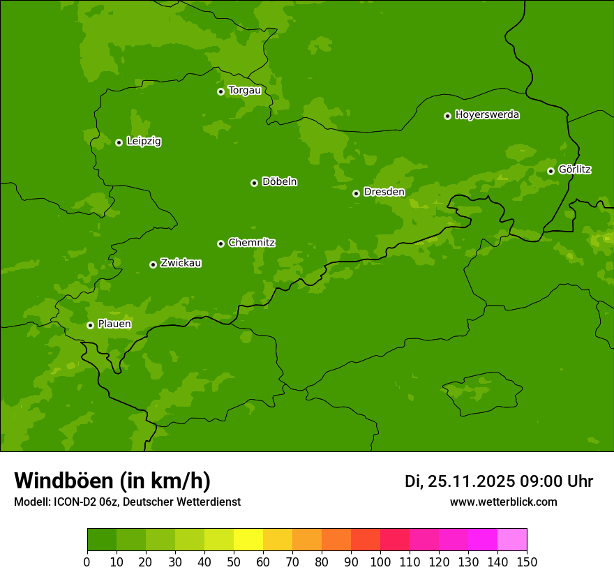 Modellkarten Windgeschwindigkeit