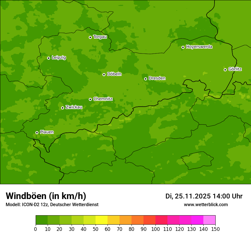 Modellkarten Windgeschwindigkeit