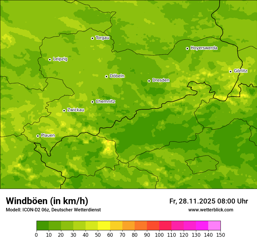 Modellkarten Windgeschwindigkeit
