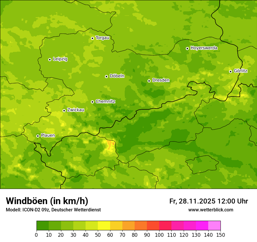 Modellkarten Windgeschwindigkeit