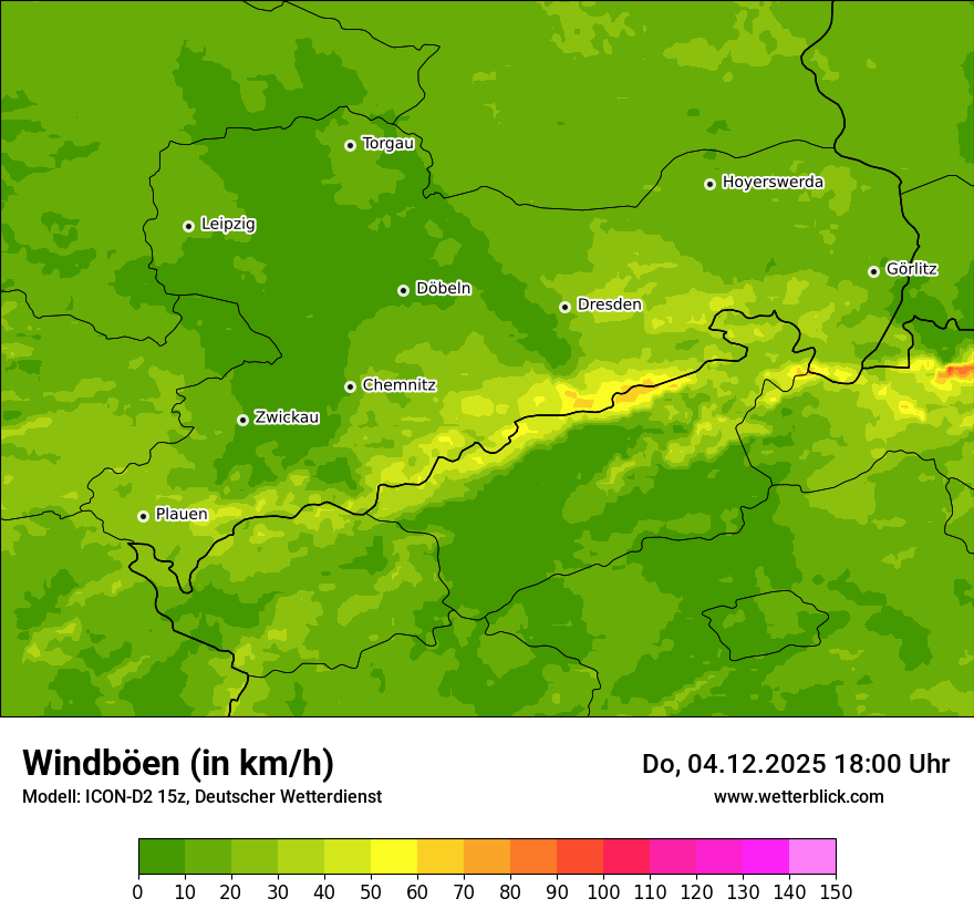 Modellkarten Windgeschwindigkeit